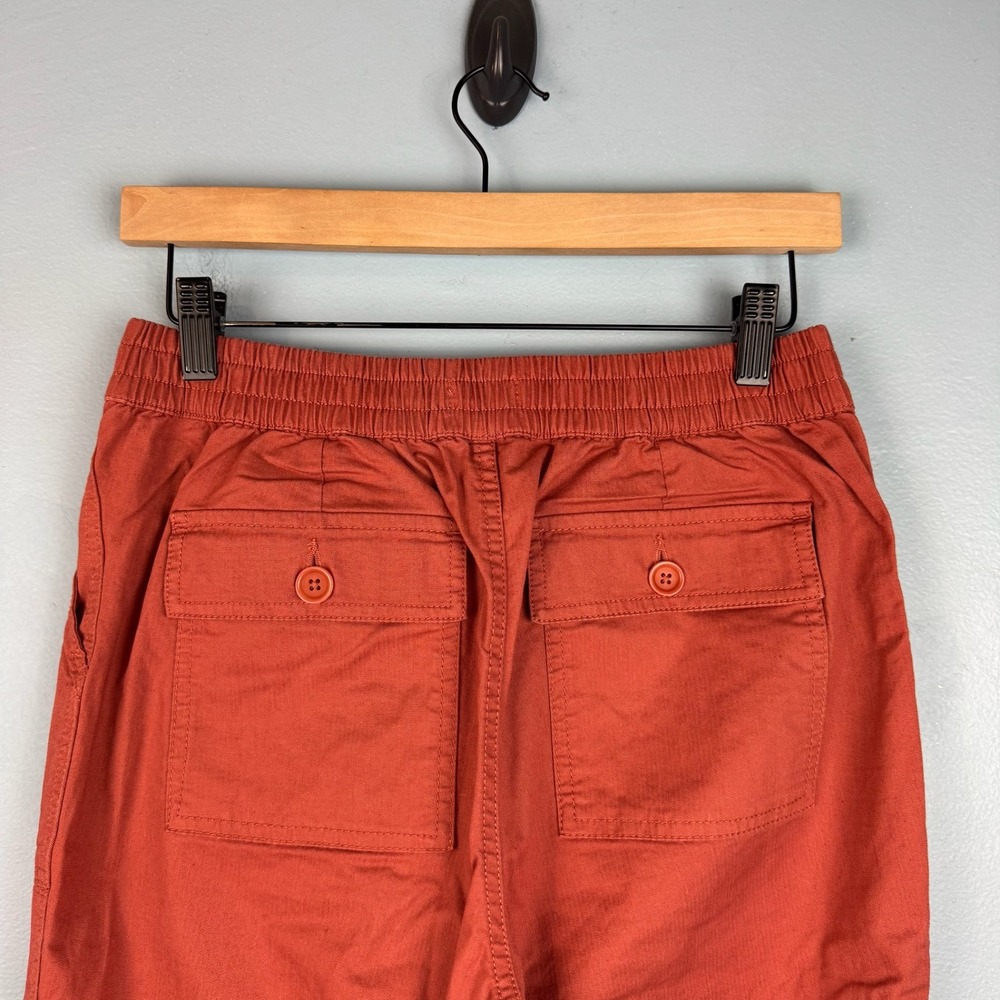 Pact Woven Twill Utility Joggers Womens Small Orange High Waisted Cotton Pants - Picture 4 of 9